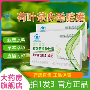 源生堂牌荷叶茶多酚胶囊官方旗舰店正品草本萃取直播同款1hr