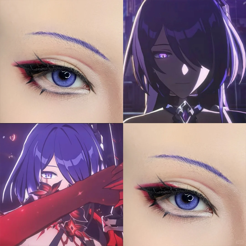 黄泉cos美瞳紫色混血半年抛崩坏星穹铁道万圣节彩色隐形眼镜CST