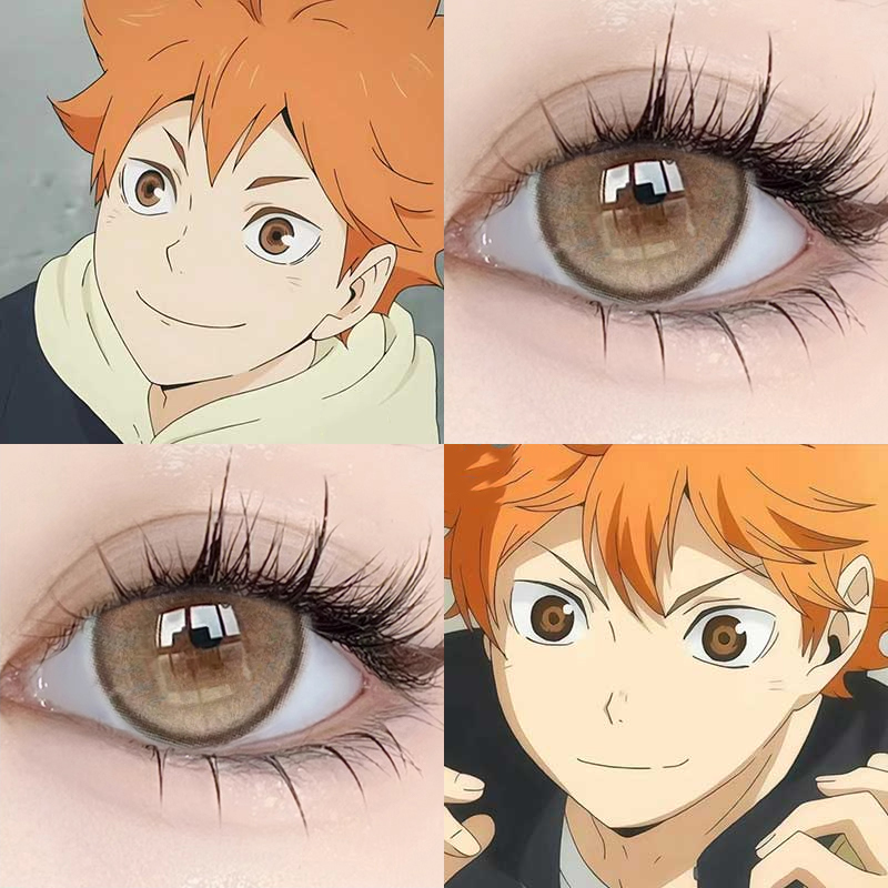 日向翔阳cos美瞳孤爪研磨半年抛大直径棕色带度数隐形眼镜漫展3ST