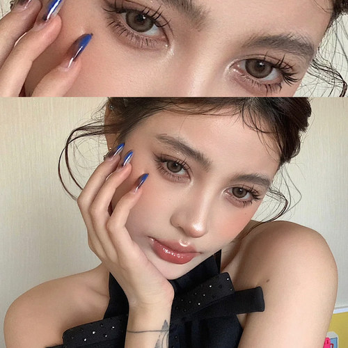 Glamup冰美式美瞳亚裔妆容棕色半年抛顶美天菜大直径隐形眼镜7ST