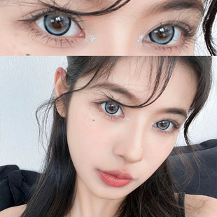 blingaura甜酷洛丽塔蓝色混血美瞳醒醒棕冻梨酥半年抛大直径7ST