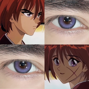 浪客剑心美瞳cos绯村剑心神谷薰雪代巴半年抛年抛彩色隐形眼镜7ST