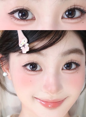 eyepony泡沫银海美瞳半年抛混血大直径黑灰色同款纯欲隐形眼镜5tb