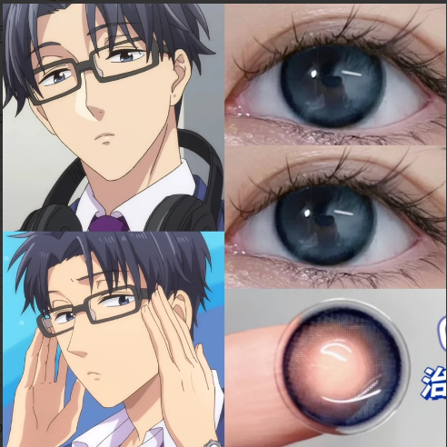 二藤宏嵩cos美瞳蓝色半年抛阿宅的恋爱真难正品色混血桃濑成海ah