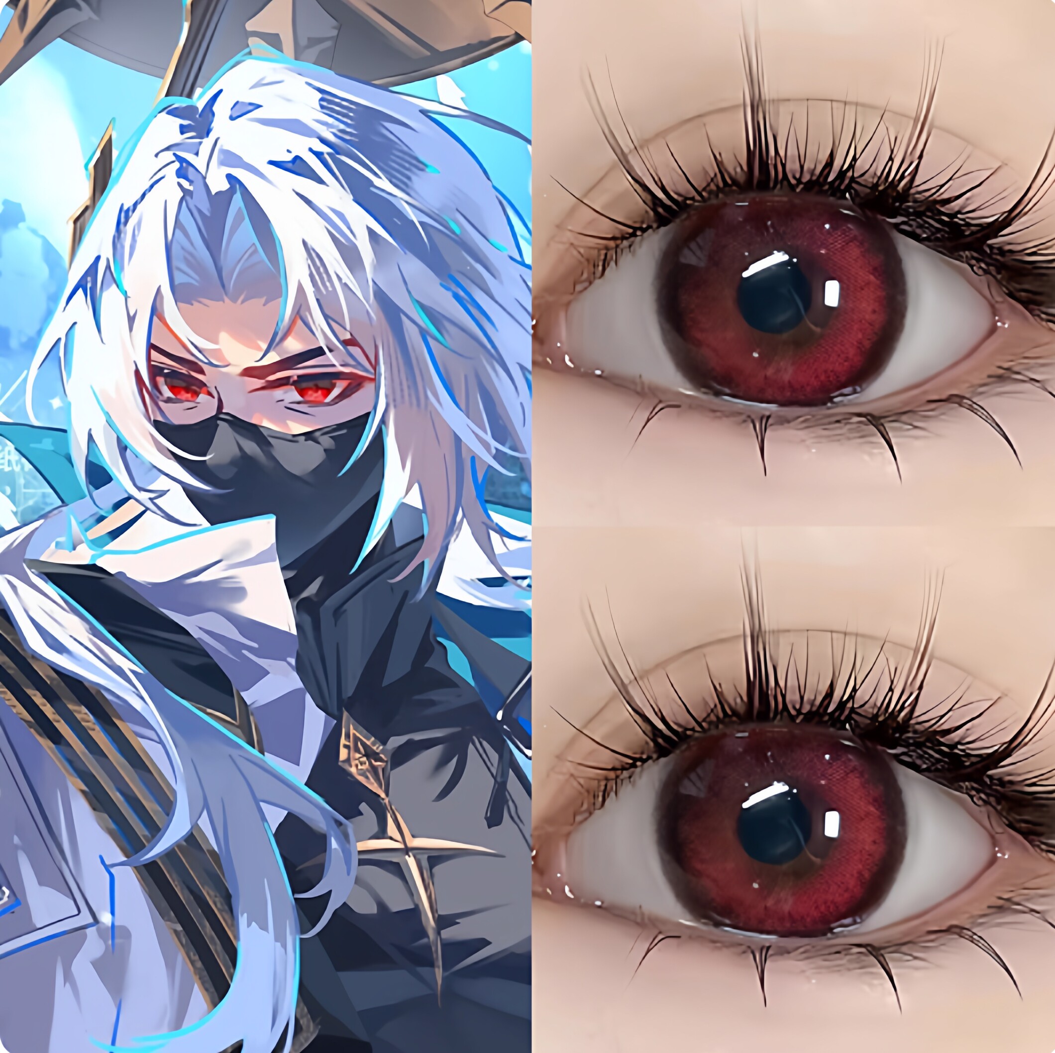 乌尔比安cos美瞳明日方舟半年抛大直径混血三明治工艺正品6tb