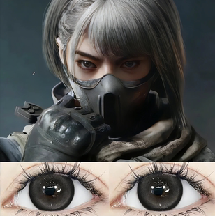 骇爪麦晓雯cos美瞳灰色日抛女大直径三角洲行动隐形眼镜正品6tb