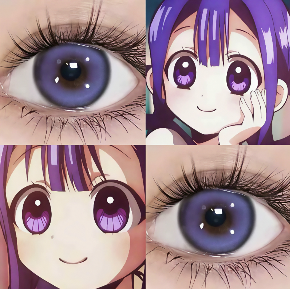 赤根葵cos美瞳半年抛紫色地缚少年花子君大直径显色隐形眼镜6tb