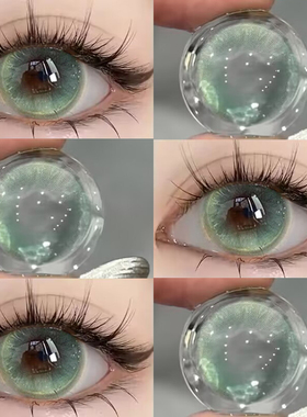 焦糖奶绿美瞳半年抛混血大直径绿色清透感三明治工艺隐形眼镜5ST