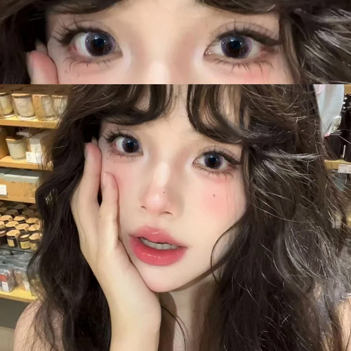 sweetcolor琉璃仙紫美瞳半年抛纯欲混血大直径带度数隐形眼镜8tb