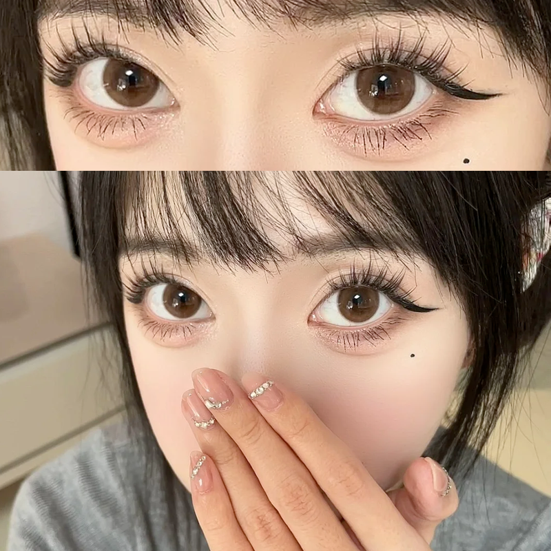 栀栀龙井美瞳棕色日抛自然30片装10片装大小直径正品6st