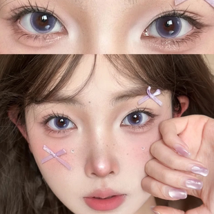 woolienes愤怒洋葱美瞳半年抛大直径紫色纯欲隐形眼镜带度数3tb