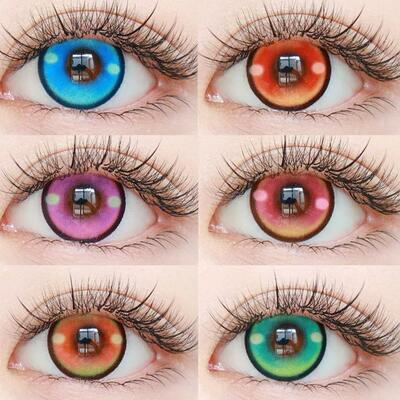 DGuGulens美瞳cos日抛游园系列花火紫桃花灯苹果糖金鱼池蓝棒冰ah