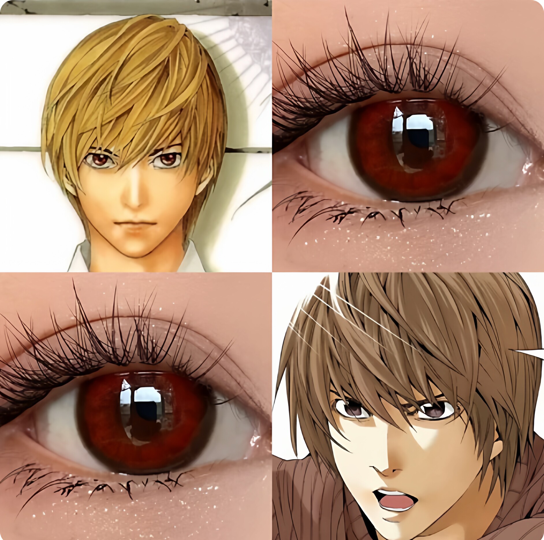 夜神月cos美瞳半年抛死亡笔记棕色大直径混血漫展三明治工艺6tb