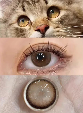 浪漫樱花卷美瞳半年抛纯欲混血一年抛大小直径棕色隐形眼镜5ST