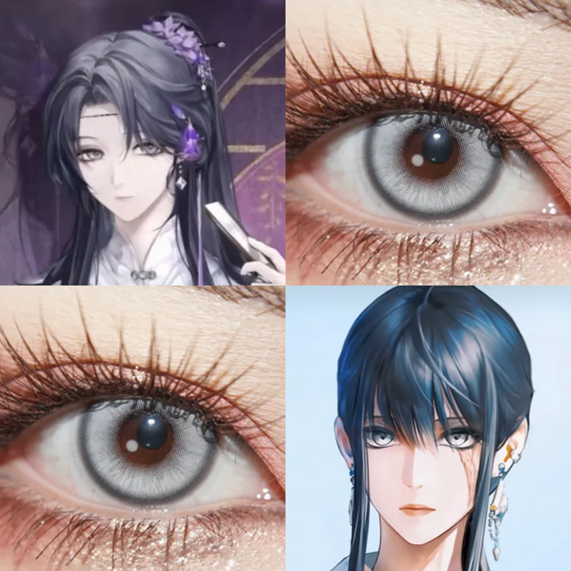 罗睺cos美瞳日抛无期迷途灰色小大直径隐形眼镜正品显色漫展佳AH