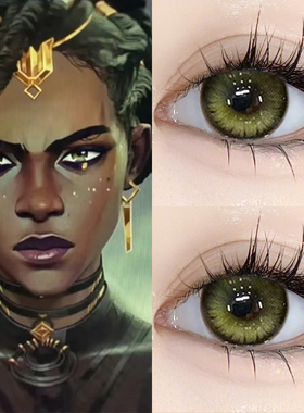 梅尔cos美瞳半年抛双城之战混血绿色大直径漫展彩色隐形眼镜5ST