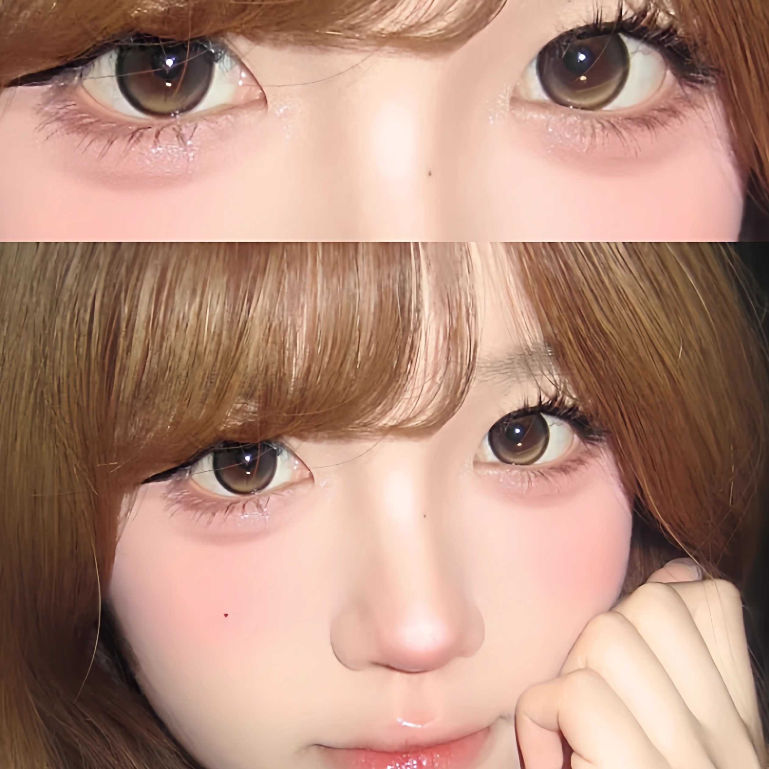 姜饼果子moddy美瞳半年抛两片装大小直径棕色锁边彩色隐形眼镜6tb