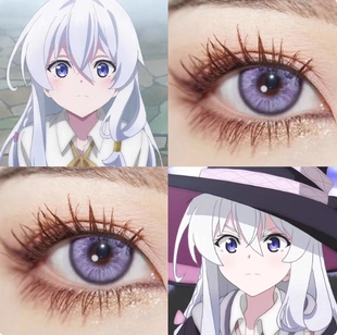 魔女之旅伊蕾娜cos美瞳桑果气泡紫芙蓉芙蕾雅紫银河紫元气蓝紫6st