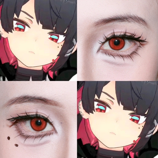 艾莲乔cos美瞳鲨鱼妹绝区零赤色月晕显色漫展二次元鹤顶红半年ah