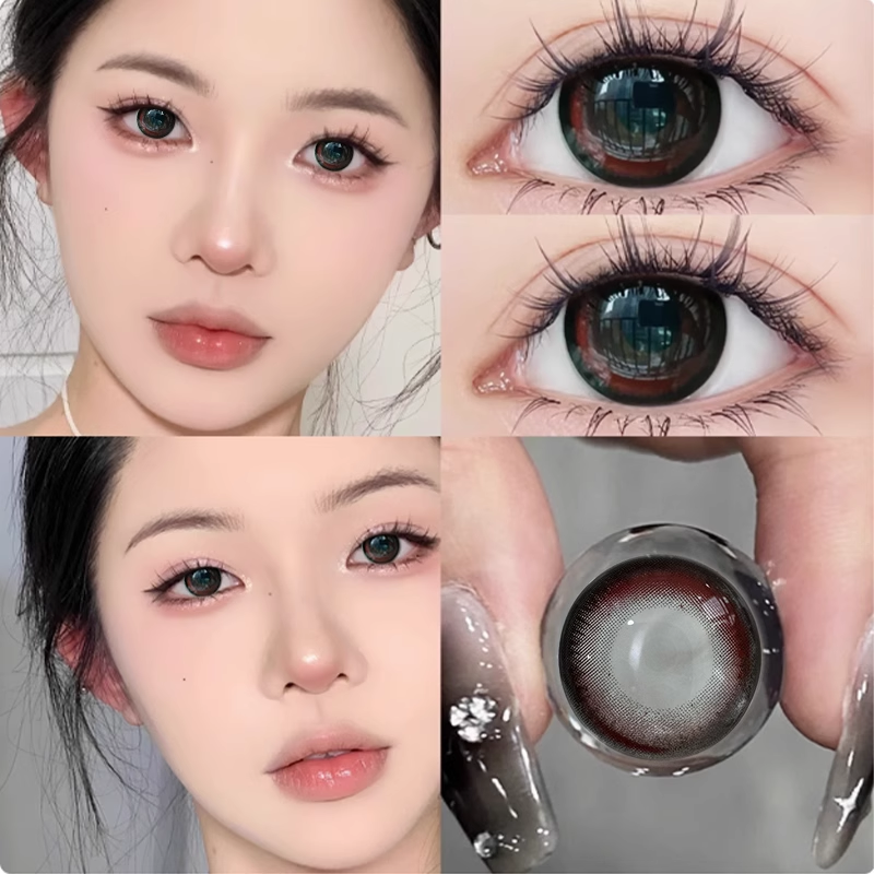 Laseecon甜柿子美瞳半年抛两片装大小直径红棕色cos隐形眼镜6tb