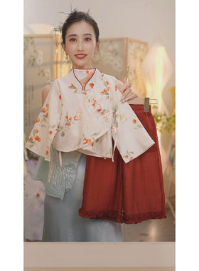 现货【荔枝】SC561女童秋季新中式兔子棉布套装