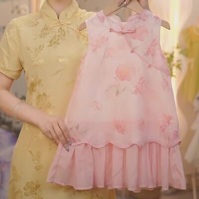 现货【海棠】SC463女童夏季新中式2025新款国风旗袍裙