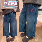 现货NZ012女童2025冬季 加绒加厚洋气牛仔裤
