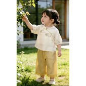 采莲 上衣裤 ZC007女童夏季 国风短袖 子套装 新中式