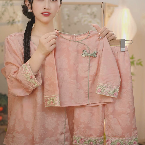 现货亲子【胧月】SC107女童新款秋季2025中式国风套装睡衣家居