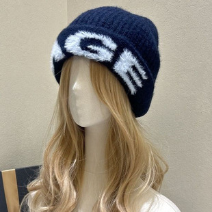 日系复古针织毛线帽女2025新款秋冬保暖护耳冷帽百搭显脸小包头帽