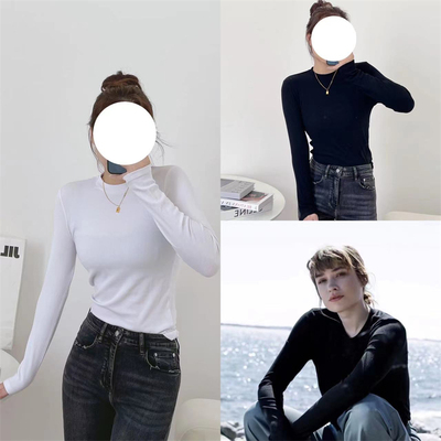 TH螺纹长袖修身T恤打底衫经典