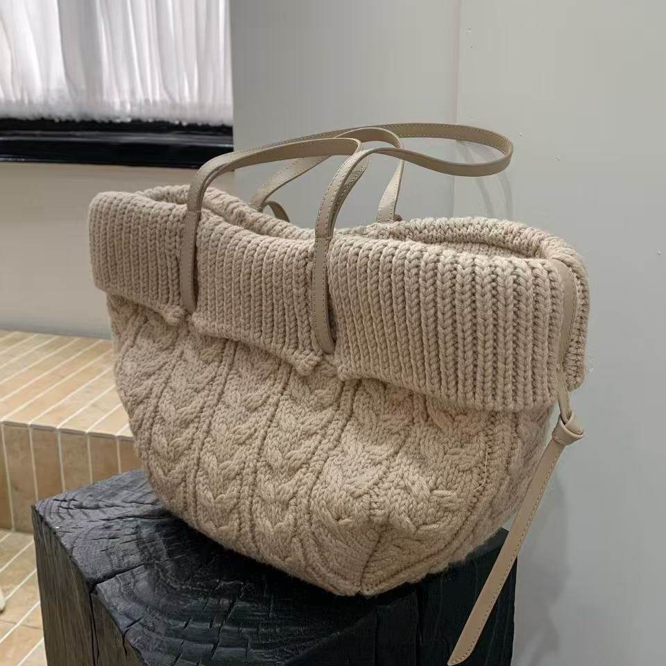 THREE网红同款菜篮子手提单肩包