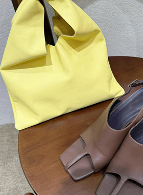 THREE新品网红同款时尚百搭极简撞色软皮设计凹造型手提手拎包包