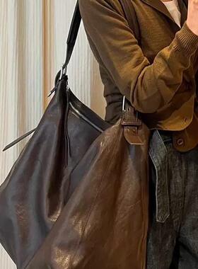 THREE新品网红同款时尚百搭小众设计通勤暗黑hobo设计托特包包