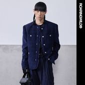 咆哮野兽主线 海军蓝 棕色呢料圆塔肩西装 Roaringwild 热销中