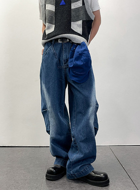 roaringwild a arch   咆哮野兽 蓝色膝褶牛仔裤