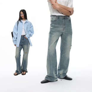 男款 arch 牛仔长裤 咆哮野兽水洗破坏微喇国潮美式 roaringwild