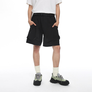 咆哮野兽 arch 黑色多口袋裤 子轻质宽松美式 男 roaringwild 短裤