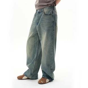 咆哮野兽 arch 蓝色镰刀裤 弧形美式 roaringwild 复古水洗牛仔裤