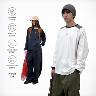 撞色拼接上衣潮流美式 roaringwild 咆哮野兽凉感长袖 arch t恤男