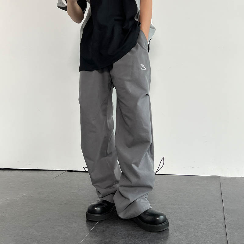 咆哮野兽灰色抽绳伞兵裤