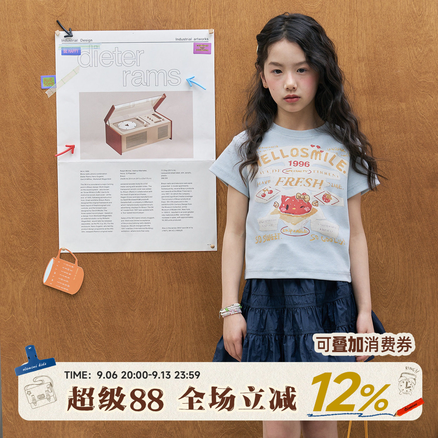 OLAMIMI儿童亲子卡通短袖T恤图片
