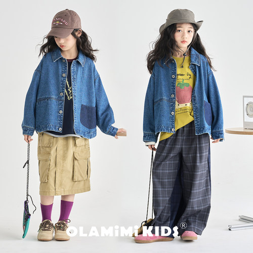OLAMIMI儿童水洗牛仔外套夹克