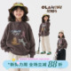 OLAMIMI定制 亲子可爱活力插画小猫百搭加绒保暖休闲卫衣 2024冬