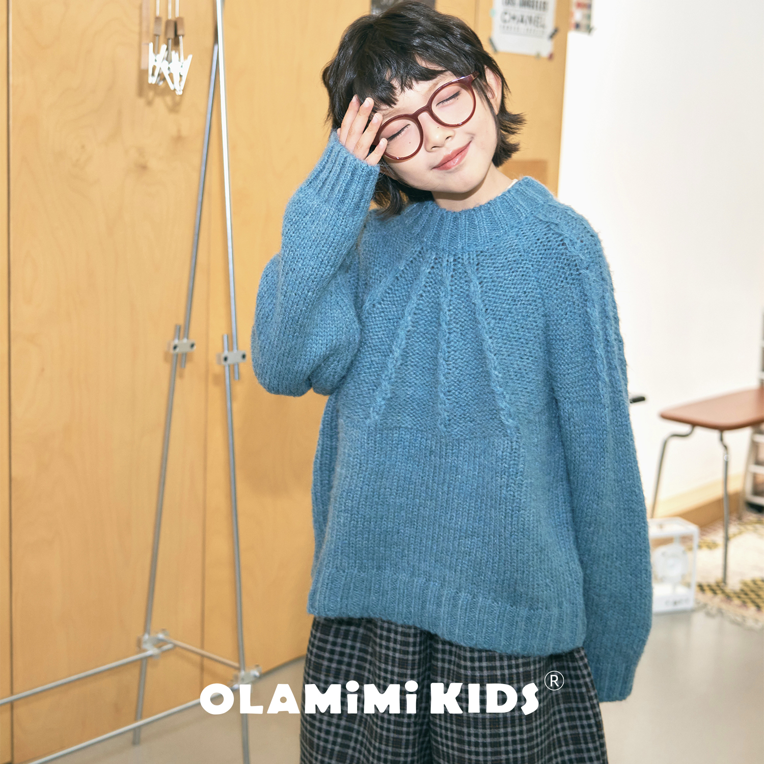 OLAMIMI儿童亲子秋冬针织毛衣