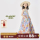 0LAMIMI定制2025夏 连衣裙 油画印花吊带长款 亲子女法式 度假风数码