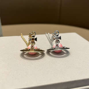 限定色立体土星orb项链粉色阿尔卑斯糖果飞行士小众首饰