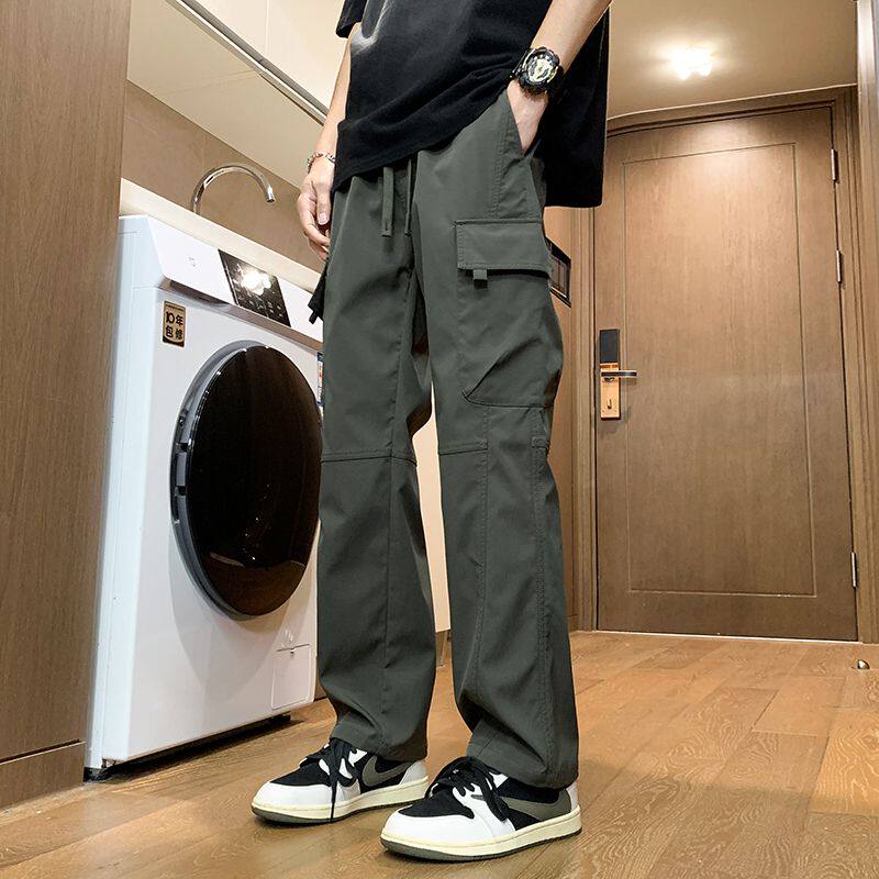 浩库休闲裤男夏薄款2026新款夏季男裤男士工装裤男款裤子宽松直筒