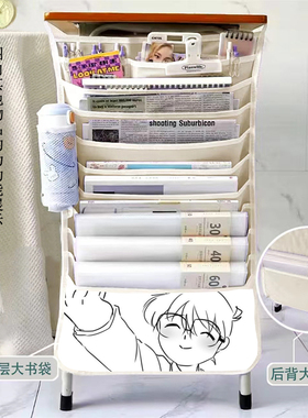 名侦探柯南挂书袋课桌收纳袋初中高中生书本大容量多功能书挂袋