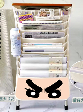 蜡笔小新挂书袋课桌收纳袋初中高中生书立书本大容量多功能书挂袋